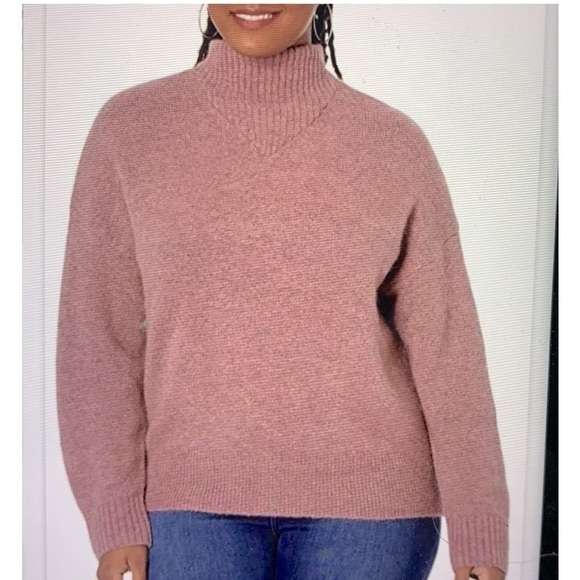 MADEWELL PLUS SIZE DILLON MOCK NECK ALPACA BLEND SWEATER SIZE XXL MAUVE PINK - Picture 1 of 6